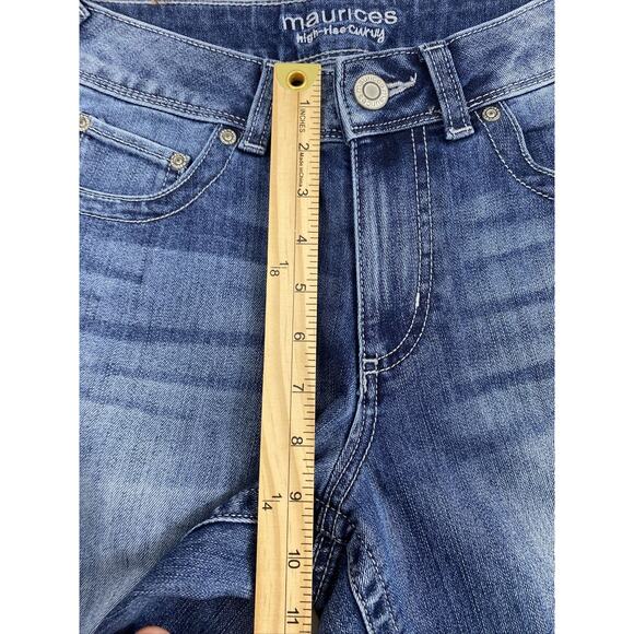 Maurice Jeans Womens Size 4 High Rise Curvy Medium Wash Denim Boot - Picture 8 of 11